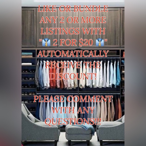 👔 2 FOR $20 👔 Men’s Blue Button Up Dress Shirt - OVS Italy - Slim Fit - Picture 9 of 9